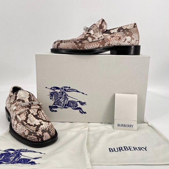 Burberry Men\'s Python-Print Leather Barbed Wire Loafers EUR 41 US 8 New In Box main image 15